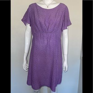 Free People Open Back Lilac/Purple Polka-dot Mini Dress Size Medium
